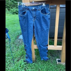 Venus jeans with side lace ups, size 12